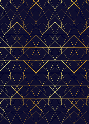 Rolgordijn voor het raam Gele lijnen verbonden tot driehoeken