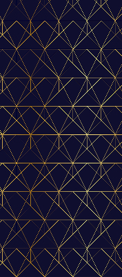 Rolgordijn voor het raam Gele lijnen verbonden tot driehoeken