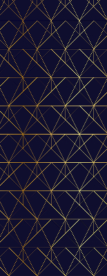 Rolgordijn voor het raam Gele lijnen verbonden tot driehoeken