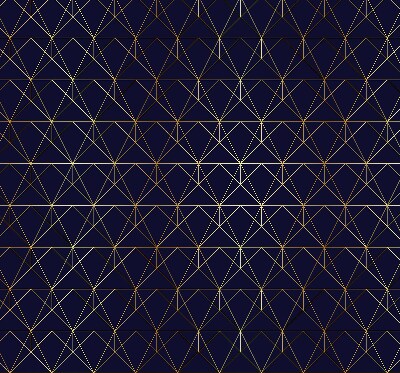 Rolgordijn voor het raam Gele lijnen verbonden tot driehoeken