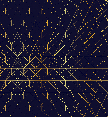 Rolgordijn voor het raam Gele lijnen verbonden tot driehoeken