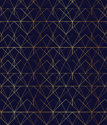 Rolgordijn voor het raam Gele lijnen verbonden tot driehoeken