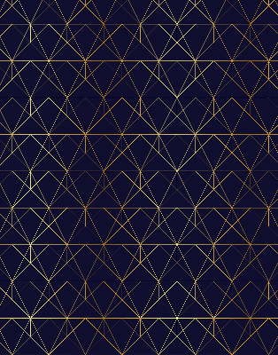 Rolgordijn voor het raam Gele lijnen verbonden tot driehoeken