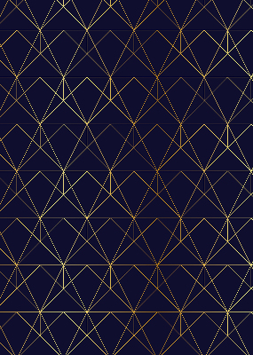 Rolgordijn voor het raam Gele lijnen verbonden tot driehoeken