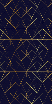 Rolgordijn voor het raam Gele lijnen verbonden tot driehoeken