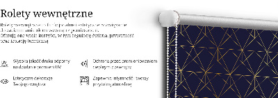 Rolgordijn voor het raam Gele lijnen verbonden tot driehoeken