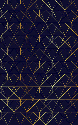 Rolgordijn voor het raam Gele lijnen verbonden tot driehoeken