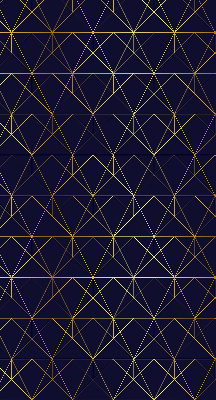 Rolgordijn voor het raam Gele lijnen verbonden tot driehoeken