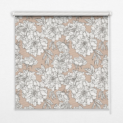 Rolgordijn verduisterend Getekende bloemen