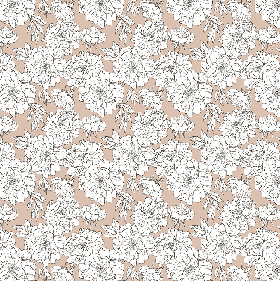 Rolgordijn verduisterend Getekende bloemen