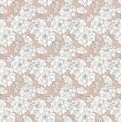 Rolgordijn verduisterend Getekende bloemen