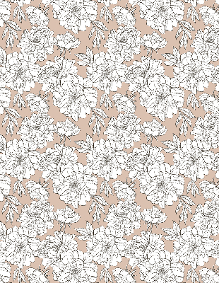 Rolgordijn verduisterend Getekende bloemen