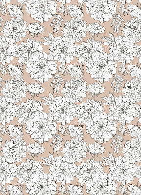 Rolgordijn verduisterend Getekende bloemen