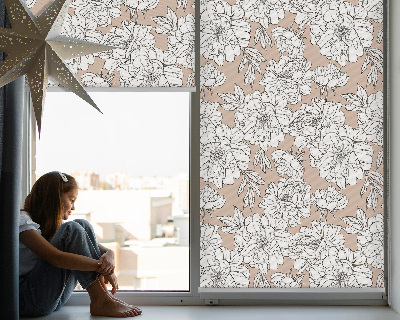 Rolgordijn verduisterend Getekende bloemen