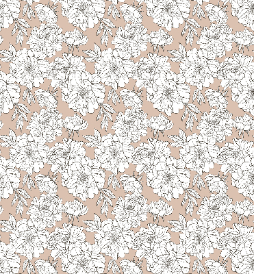 Rolgordijn verduisterend Getekende bloemen