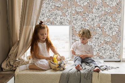 Rolgordijn verduisterend Getekende bloemen