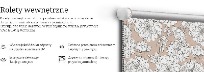 Rolgordijn verduisterend Getekende bloemen