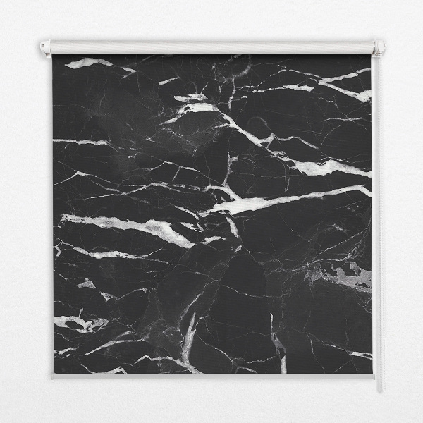 Rolgordijn voor het raam Zwart marmer