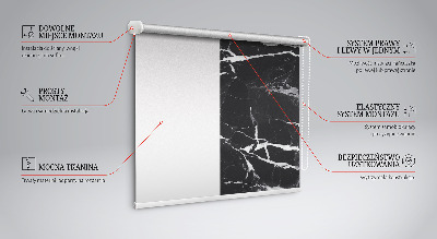 Rolgordijn voor het raam Zwart marmer