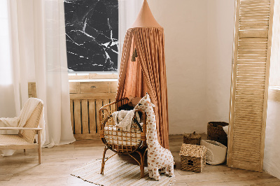 Rolgordijn voor het raam Zwart marmer