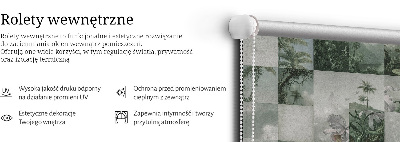 Rolgordijn voor het raam betegelde palmbomen