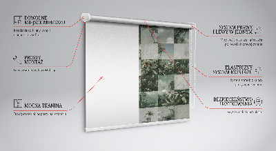 Rolgordijn voor het raam betegelde palmbomen