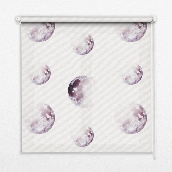 Rolgordijn voor het raam Grijze planeten