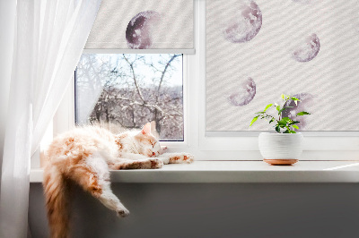 Rolgordijn voor het raam Grijze planeten