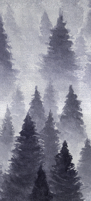 Rolgordijn voor het raam Mistig bos