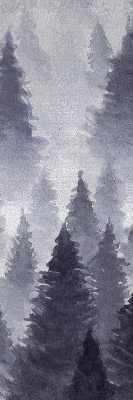 Rolgordijn voor het raam Mistig bos