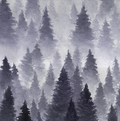 Rolgordijn voor het raam Mistig bos