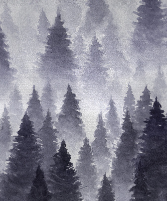 Rolgordijn voor het raam Mistig bos