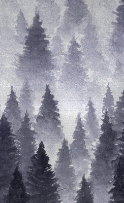 Rolgordijn voor het raam Mistig bos