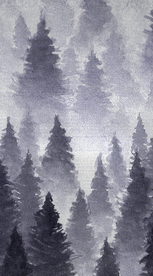 Rolgordijn voor het raam Mistig bos