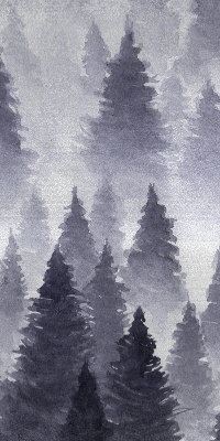 Rolgordijn voor het raam Mistig bos