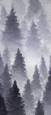 Rolgordijn voor het raam Mistig bos