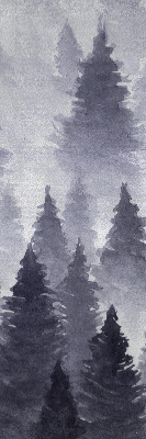 Rolgordijn voor het raam Mistig bos