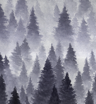 Rolgordijn voor het raam Mistig bos