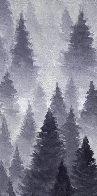 Rolgordijn voor het raam Mistig bos