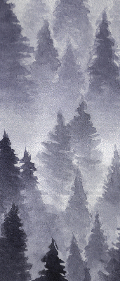 Rolgordijn voor het raam Mistig bos