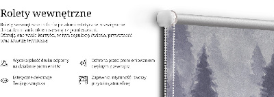 Rolgordijn voor het raam Mistig bos