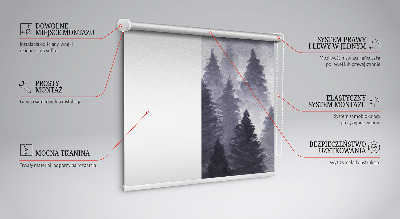 Rolgordijn voor het raam Mistig bos