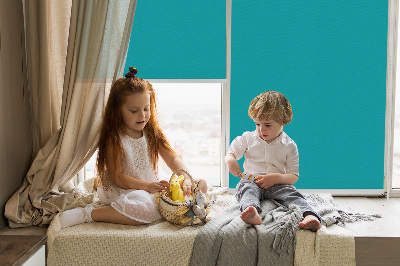 Rolgordijn voor het raam Turkoois