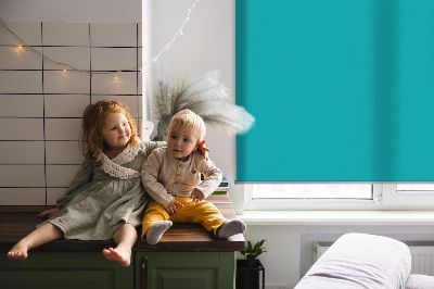 Rolgordijn voor het raam Turkoois