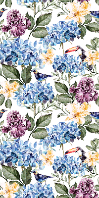 Rolgordijn verduisterend Toekans en bloemen