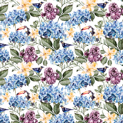 Rolgordijn verduisterend Toekans en bloemen