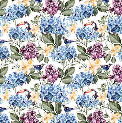 Rolgordijn verduisterend Toekans en bloemen