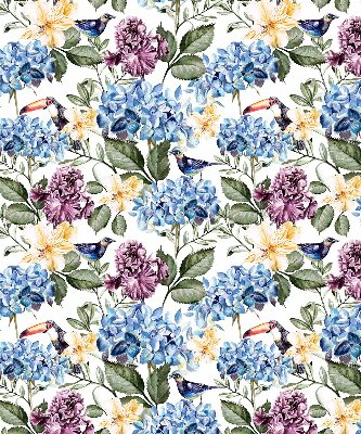 Rolgordijn verduisterend Toekans en bloemen