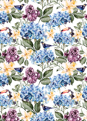 Rolgordijn verduisterend Toekans en bloemen