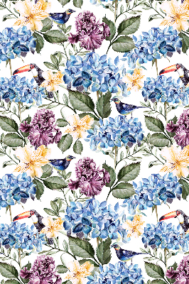 Rolgordijn verduisterend Toekans en bloemen